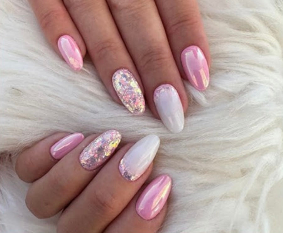 Pink & Pearl PI Press On Nails