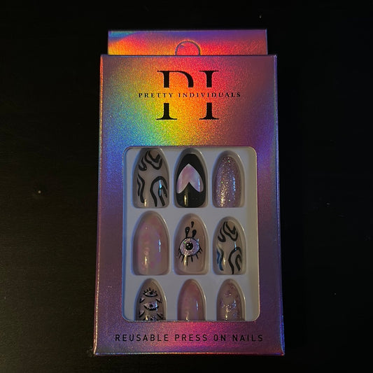 All Seeing Eye Pink PI Press On Nails