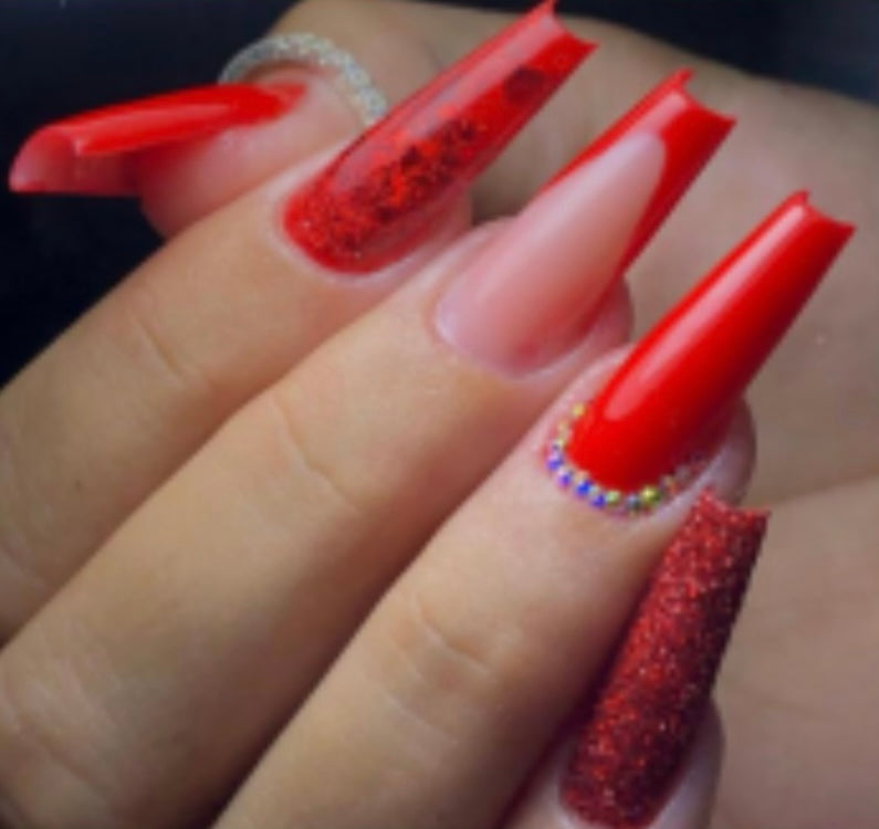 Red HOT PI Press On Nails