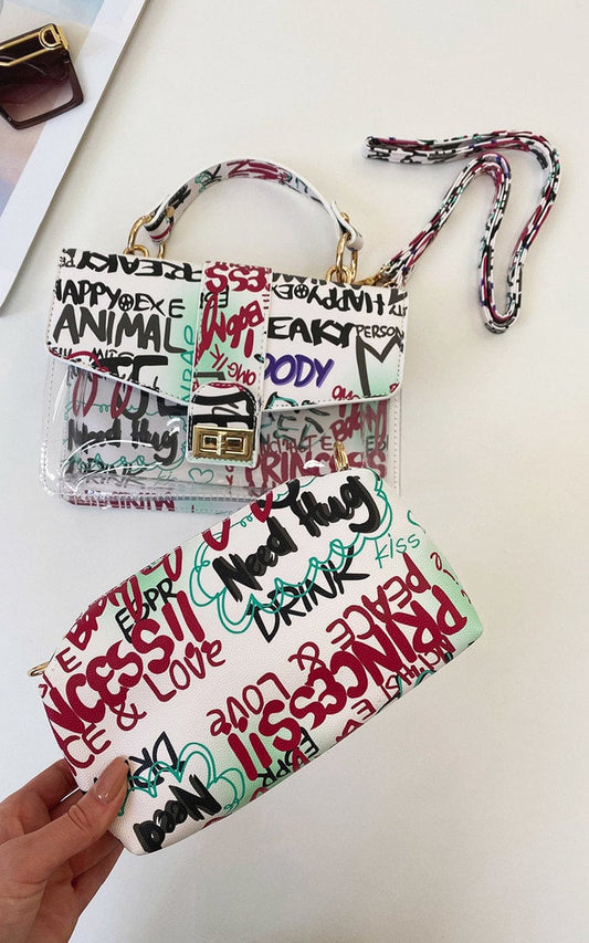 Graffiti Print Handbag